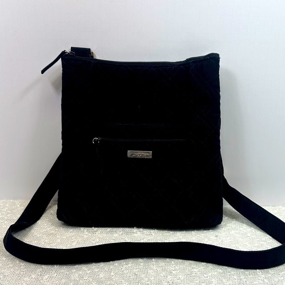 VERA BRADLEY Hipster Crossbody Bag Black Quilted Purse